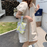 Vintage Green Jacquard Underarm Bag Women Clutch Purse Retro Female Girls Tote