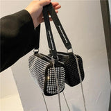 Diamonds High Women Handbag Soft Pu Leather Shoulder Bags
