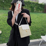 Crossbody Bags Spring Summer PU Straw Woven Handbag