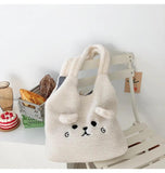 Soft Plush Tote Bag Lamb Wool Large Capacity Shoulder Bag