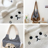 Soft Plush Tote Bag Lamb Wool Large Capacity Shoulder Bag