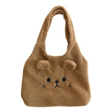 Soft Plush Tote Bag Lamb Wool Large Capacity Shoulder Bag