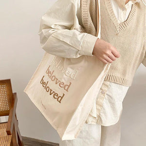 Embroidered Canvas Shoulder Bag Women