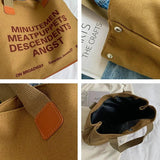 Women's Canvas Shoulder Bag Vintage Buckle Tote