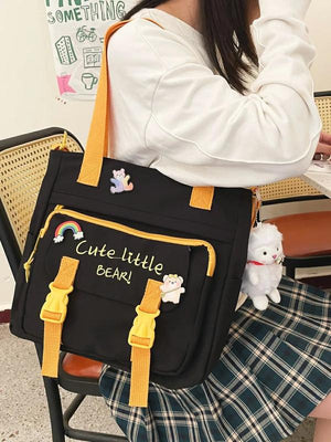 Corduroy Shoulder Bag Women Leisure Shopping Handbag