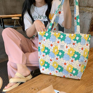 Canvas Shoulder Bag Large Capacity Retro Tote Bag