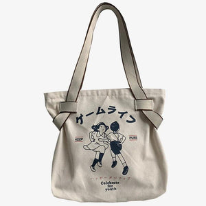 Vintage Women's Shoulder Bag Large Capacity Canvas Handbag Eco Tote