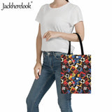 Geometric Print Shoulder Bag Women's Handbag Canvas Travel Tote