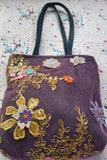 Leather DIY Lace Sequins Embroidery Shopping Bag