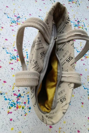 Beige Suede Cowhide DIY Handbag Shopping Bag