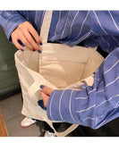 Dot Print Canvas Shoulder Bag Women Reusable Handbag