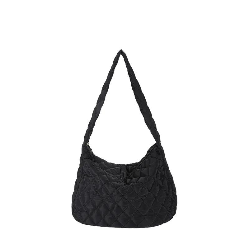 Winter Crossbody Down Bag Handbag with Wide Shoulder Strap