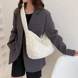 Winter Crossbody Down Bag Handbag with Wide Shoulder Strap
