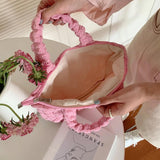 Pleated Women's Bubble Clutch Handbags Portable Female Small Square Shoulder Bag
