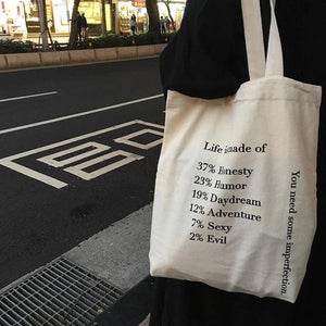 Women Canvas Shoulder Bag Tote Casual Hand Bags Letter Printing Handbag