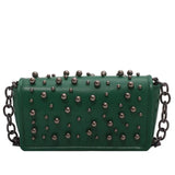 Crossbody Bag Chain Shoulder PU Leather Rivets Flap Small Handbag