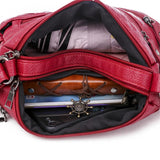 Pu Leather Shoulder Bag Red Handbag Purses