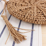 Summer Rattan Woven Round Women Straw Bag Handbag Knit Beach Bag
