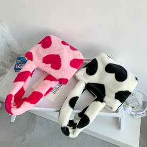 Love Pattern Plush Shoulder Bag Y2k Girls Underarm Bags