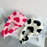 Love Pattern Plush Shoulder Bag Y2k Girls Underarm Bags