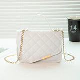 Embroidered Small Square Bag Shoulder Messenger Chain Handbag