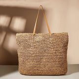 Leisure Beach Bag Woven Straw Shoulder Crochet Ladies Bag