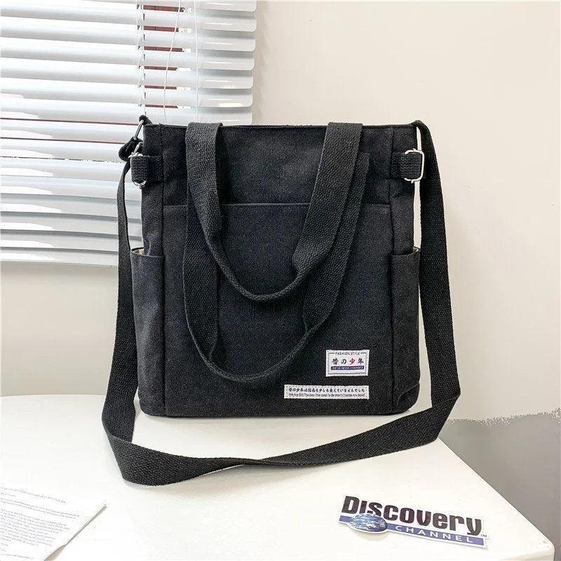 Canvas Shoulder Bag Large Capacity Men Messenger Bag Student Laptop