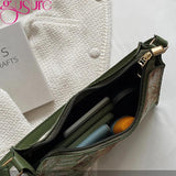 Women Canvas Shoulder Bag Oil Painting Underarm Hobos Bag