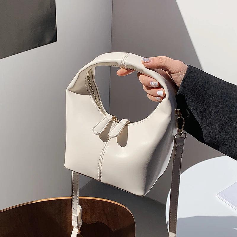 Women's Tote Bucket Bag Soft PU Leather Handbag Shoulder Messenger Bag