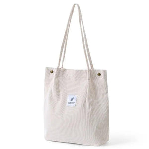 Leopard Pattern Shoulder Bag Corduroy Women Shopping Tote Handbags