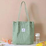 Leopard Pattern Shoulder Bag Corduroy Women Shopping Tote Handbags