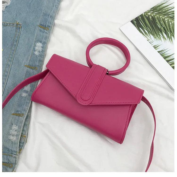 Women's Pu Leather Diagonal Clutch Handbag