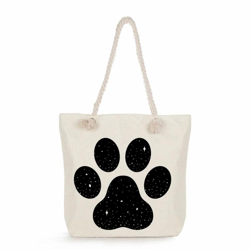Capacity Lady Tote Bags Pug Cartoon Print Women Shoulder Bag