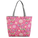 Ethnic Style Printed Canvas Handbag Women Casual Tote Large Capacity