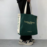 London Letter Print Canvas Shoulder Bag for Girls