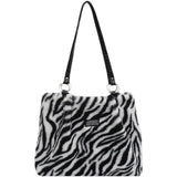 Leopard Pattern Plush Shoulder Bag Winter Purse Handbags Messenger Bags