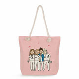 Nurse Printed Handbag High Capacity Women Shoulder Bag Eco Reusable Shopping Bag