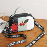 Small Square Shoulder Bag PU Leather Crossbody Tassel Messenger Bag