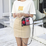 Small Square Shoulder Bag PU Leather Crossbody Tassel Messenger Bag