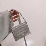 Shining Bling Crossbody Bag Chain Handbag PU Leather Purse