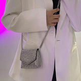Shining Bling Crossbody Bag Chain Handbag PU Leather Purse