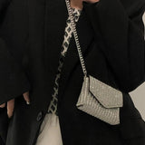 Shining Bling Crossbody Bag Chain Handbag PU Leather Purse