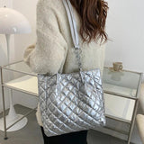 Large Women's Winter Shoulder Bag with Chain Strap