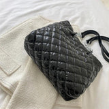 Large Women's Winter Shoulder Bag with Chain Strap