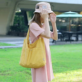 Large Capacity Canvas Bucket Bag Female Japanese Versatile Shoulder Bag