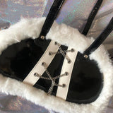 Punk Wool High Capacity Totes Handbags Female Purse Sac A Main Femme Harajuku