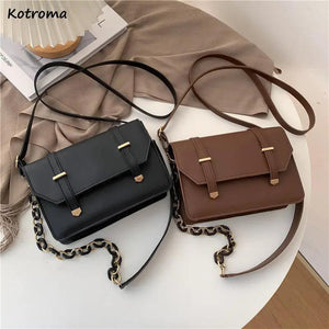 Shoulder Bags Women PU Leather Cross-body Chain Underarm Handbags Female