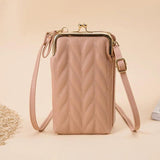 Small Shoulder Phone Bag Women Diamond Lattice Crossbody Messenger