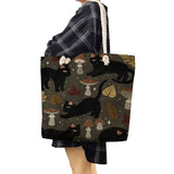 Cartoon Floral Cat Print Reusable Tote Bag for Women