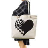 Dog Paw Printed Handbags For Women High Capacity Thick Rope Cartoon Casual